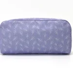 Wholesale Custom Lavender Pencil Case with White Leaf Print