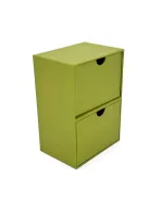 Wholesale Custom Green Paper Two-Drawer Desk Organizer