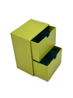 Wholesale Custom Green Paper Two-Drawer Desk Organizer - Image 2