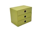 Wholesale Custom Green Paper Three-Drawer Desk Organizer