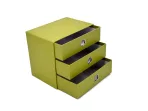 Wholesale Custom Green Paper Three-Drawer Desk Organizer - Image 2