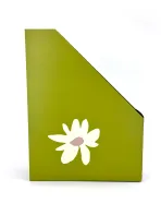 Wholesale Custom Green Foldable Magazine File with Floral Design