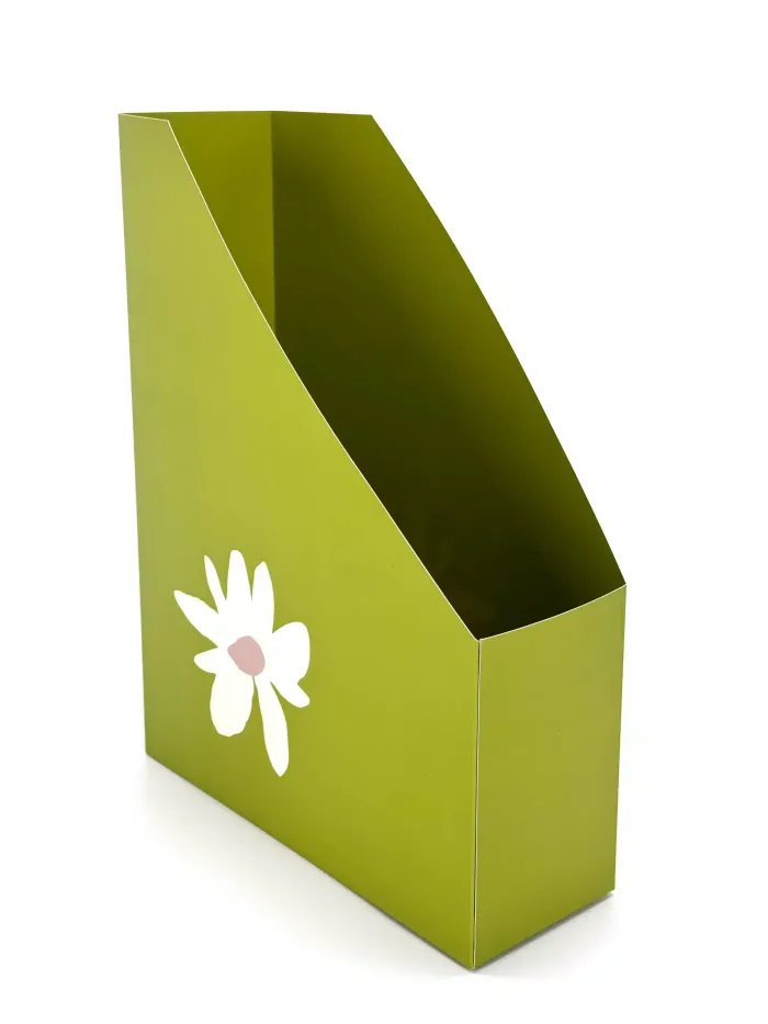 Wholesale Custom Green Foldable Magazine File with Floral Design - Image 2
