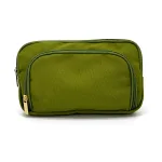 Wholesale Custom SYG25076 Dual-Zipper Green Canvas Pencil Case