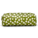Wholesale Custom SYG25078 Floral Green Canvas Zipper Pencil Case