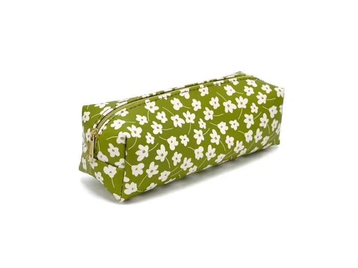 Wholesale Custom SYG25078 Floral Green Canvas Zipper Pencil Case – Bild 2