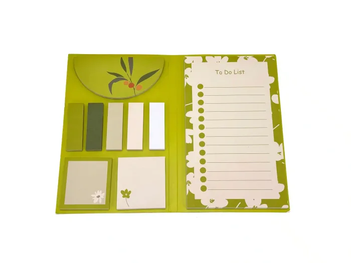 Wholesale Custom Floral Notepad & Sticky Notes Organizer Set - Image 2