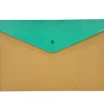 Wholesale Custom Eco-Friendly Kraft Paper File Pocket with Green Flap