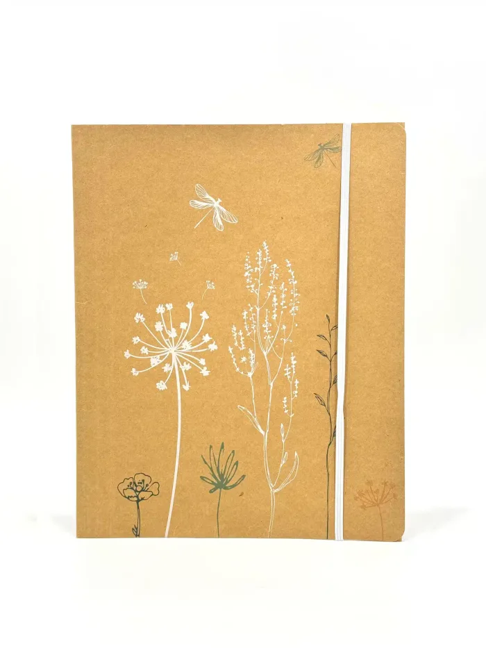 Wholesale Custom Floral Printed Kraft Paper Document Folder with Elastic Closure - Image 2