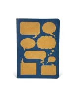 Wholesale Custom Eco-Friendly A5 Softcover Notebook Blue with Speech Bubbles for School or Office - Image 2