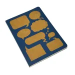 Wholesale Custom Eco-Friendly A5 Softcover Notebook Blue with Speech Bubbles for School or Office