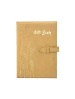 Wholesale Custom A5 PU Hardcover Notebook Elegant Wheat with Strap Closure for Office & School - Image 2