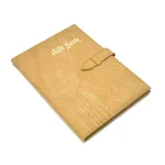 Wholesale Custom A5 PU Hardcover Notebook Elegant Wheat with Strap Closure for Office & School