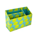 Wholesale Custom Lemon Print Desk Organizer with Three Compartments