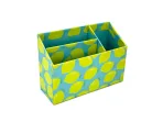 Organizador de secretária com três compartimentos com impressão de limão por atacado e personalizado