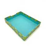 Wholesale Custom Lemon Print Paper Tray with Blue Interior
