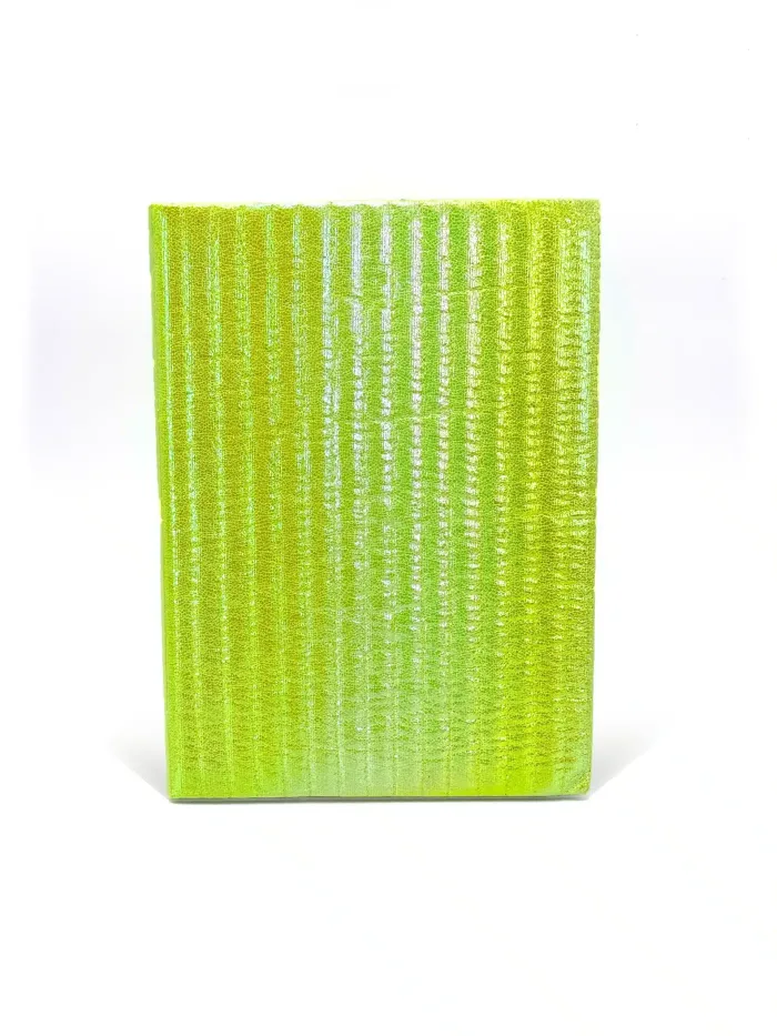Wholesale Custom Shimmering Green A5 Notebook with Iridescent Stripes - Image 2