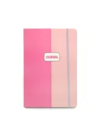 Groothandel Aangepaste A5 PU lederen dagboek - Roze en zwart voor kantoor en school