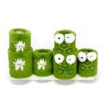 Wholesale Custom Fun Green Plush Pen Holder – Cute Frog & Flower Design