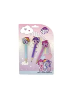 My Little Pony Zestaw ołówków i gumek - 3 ołówki z nakładkami z postaciami