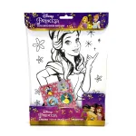 Disney Princess Coloring Set – 8 Pages with Crayons and Stickers for Creative Play