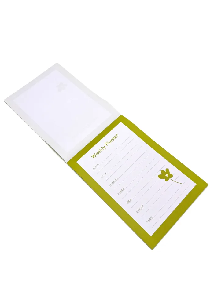 Wholesale Custom A5 Weekly Planner Notebook with Green Floral Design - Afbeelding 2