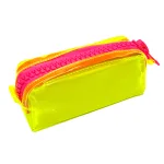 Wholesale Custom Neon Pink and Yellow Zipper Pencil Case for School & Office