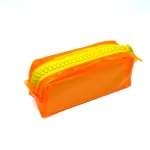 Wholesale Custom Neon Orange and Yellow Zipper Pencil Case for School or Office