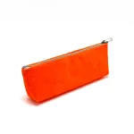 Wholesale Custom Neon Orange Velvet Texture Pencil Case for School & Office