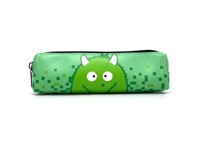 Green Monster Design Pencil Case – Fun and Colorful for Kids & School - obrazek 2