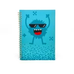Pixel & Chomp A5 spiraalnotitieboekje met blauw monsterthema voor kinderen
