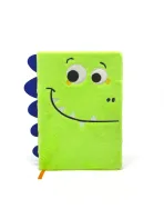 Green Plush A5 Hardcover Notebook – Cute and Soft Journal for Kids - Image 2