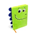 Groen pluche A5 notitieboekje met harde kaft - Schattig en zacht dagboek voor kinderen