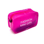 Sac à cosmétiques rose - Organisateur élégant et transparent pour le maquillage, les accessoires ou les voyages