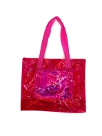 Vibrant Pink Transparent Tote Bag – Stylish and Fun for School, Work, or Shopping - immagine 2