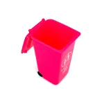Caixote do lixo com rodas cor-de-rosa - Organizador de lixo compacto para escritório