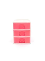 Pink 3-Drawer Desk Organizer – Compact Storage Solution for Home & Office - Image 2