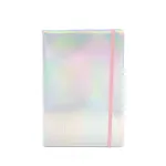 Wholesale Custom Iridescent A5 PU Leather Journal with Pink Elastic Band - Stylish Notebook for School & Office