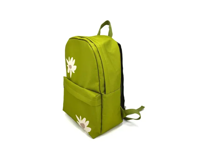 Wholesale Custom Charming Green Floral Backpack for School and Outdoor Adventures - Image 2