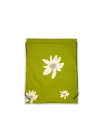 Wholesale Custom Stylish Green Floral Drawstring Bag with Zipper Pocket - Imagen 2