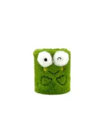 Wholesale Custom Fun Green Plush Pen Holder – Cute Frog & Flower Design - Image 4