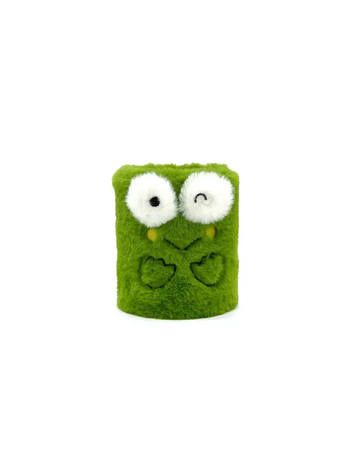 Wholesale Custom Fun Green Plush Pen Holder – Cute Frog & Flower Design - Image 4