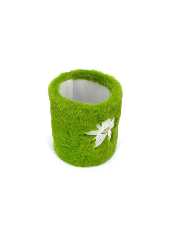 Wholesale Custom Fun Green Plush Pen Holder – Cute Frog & Flower Design - Image 7