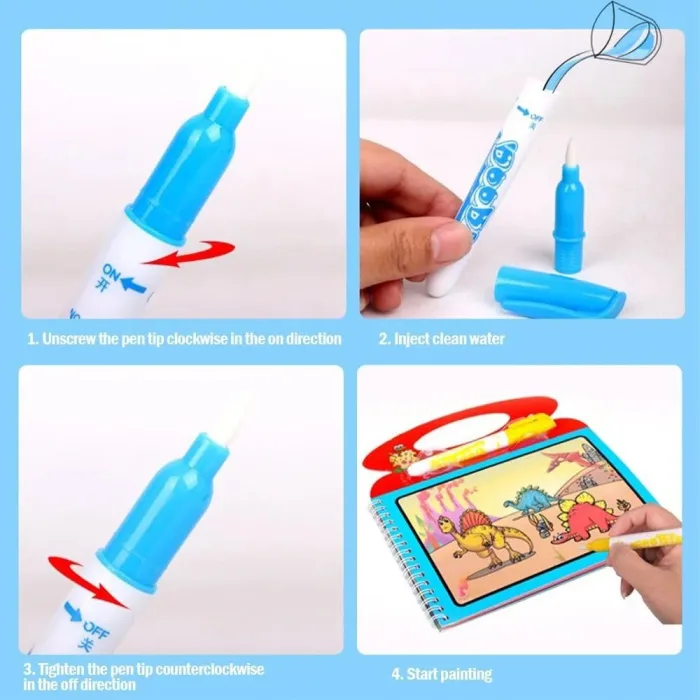 Wholesale Custom Reusable Magic Water Books for Kids with Doodle Pen Board – Bild 3