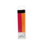 Set of 6 Neon HB Pencils with Erasers – Bright Pink and Orange for School & Office
