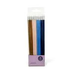 Set of 8 Elegant Colored Pencils – Earthy Tones and Blues for School & Office