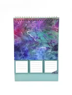 Vibrant Purple and Green Desk Calendar with Memo Pads for Home & Officer - Image 2