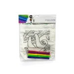 Sloth-Themed Self-Coloring Tote Bag with Markers – Creative DIY Kit for Kids