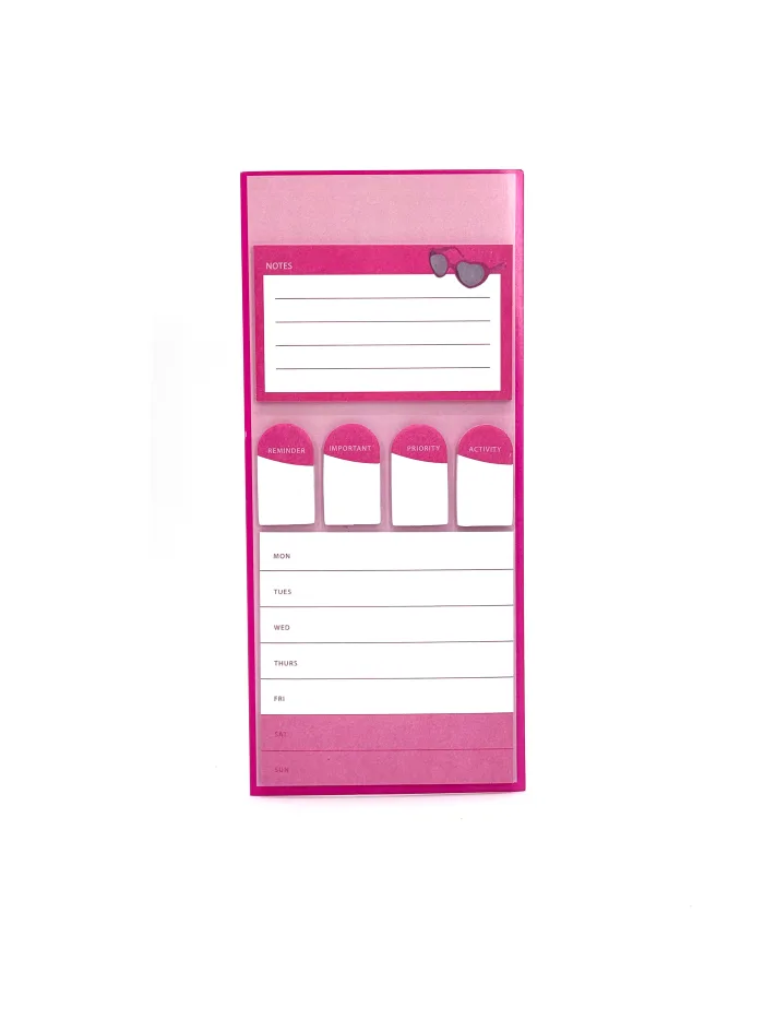 Wholesale Custom Weekly Planner & Sticky Notes Set – Pink Memo Pad - immagine 2