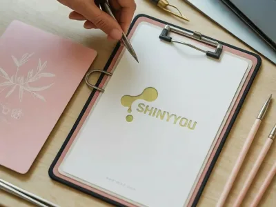 custom stationery logo printing quality control inspection in Shinyyou Stationery manufacturing facility